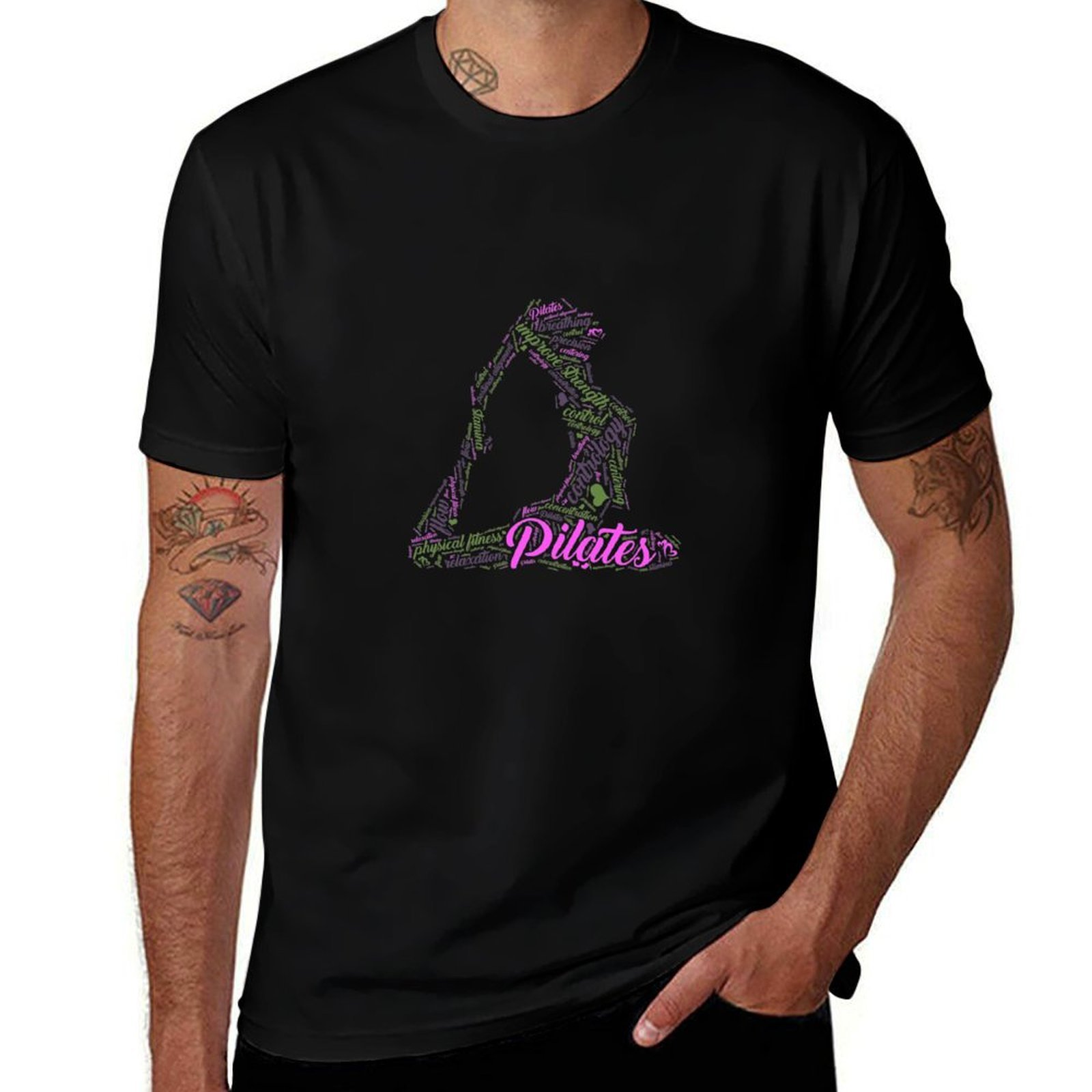 Womens Fun Word Cloud and Cute - Pilates Yoga Class recensione e prezzo