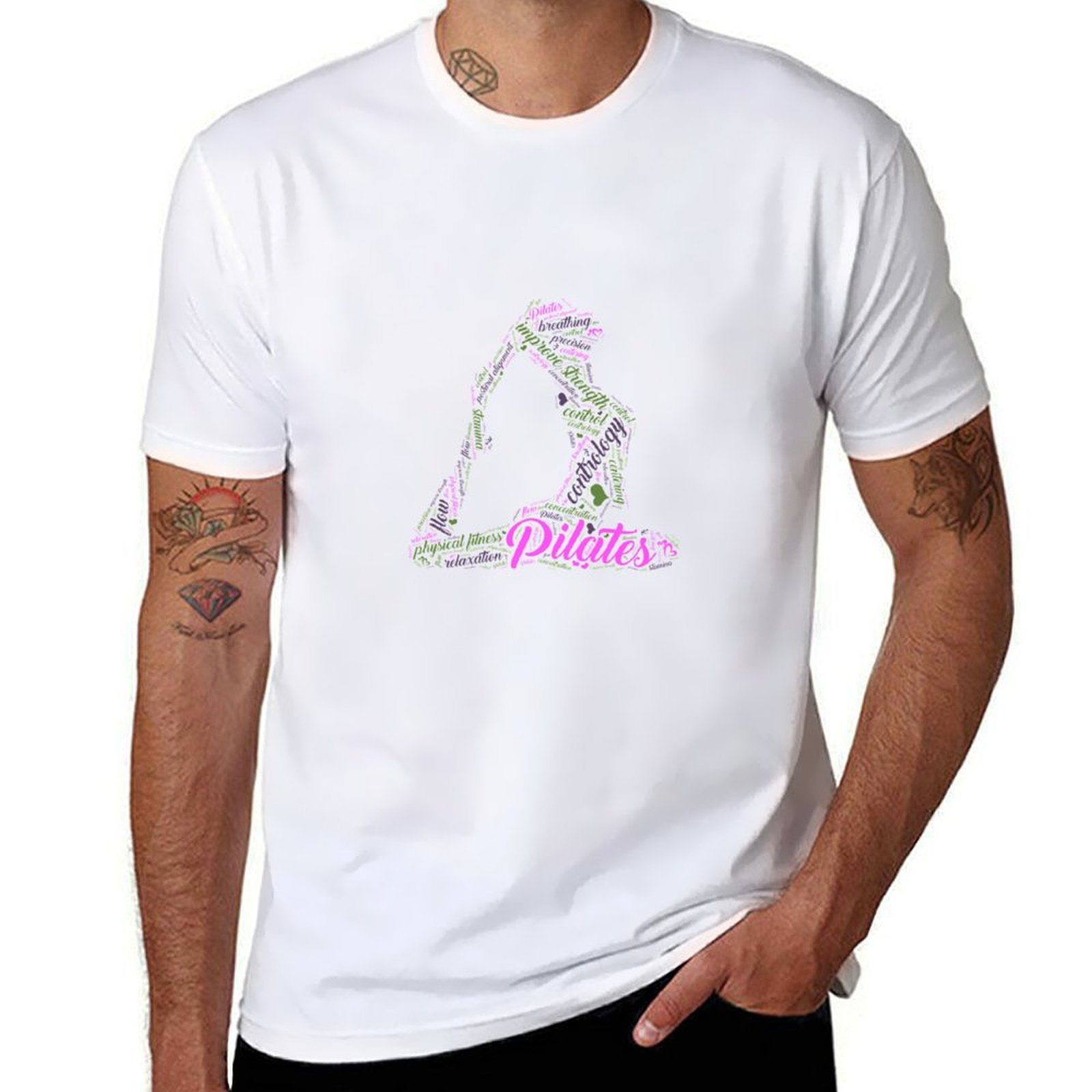 Womens Fun Word Cloud and Cute - Pilates Yoga Class recensione e prezzo